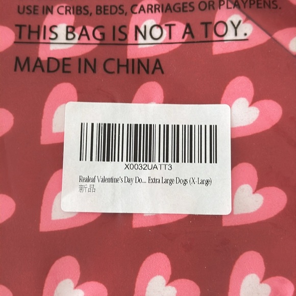 Realeaf Valentine's Dog Triangle Bandanas Size X-Large - Picture 4 of 4